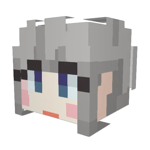 vhama Minecraft avatar head, 3D render
