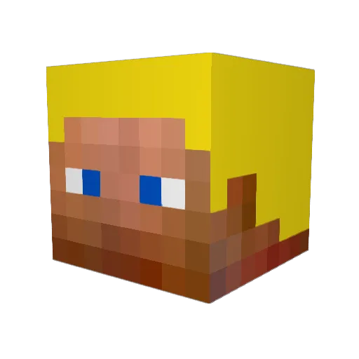 vhelt Minecraft avatar head, 3D render