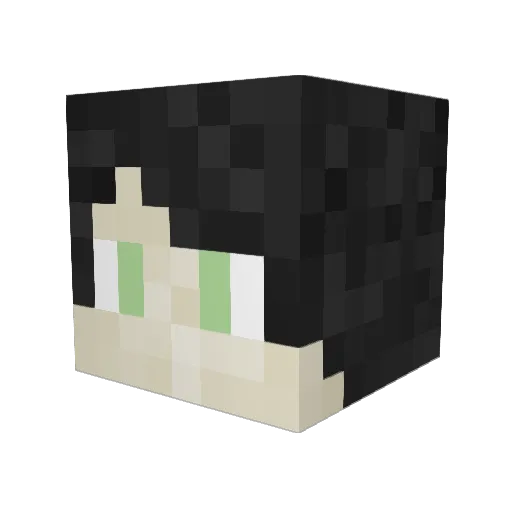 vhfan Minecraft avatar head, 3D render
