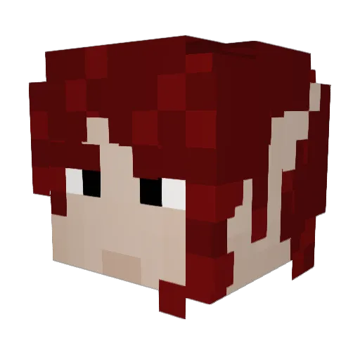 vhhush Minecraft avatar head, 3D render