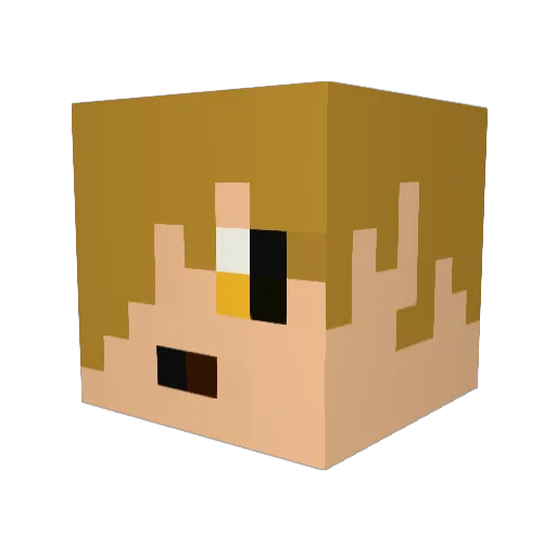 vhzt Minecraft avatar head, 3D render