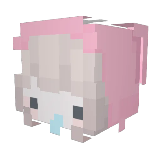 vi_N0odle Minecraft avatar head, 3D render