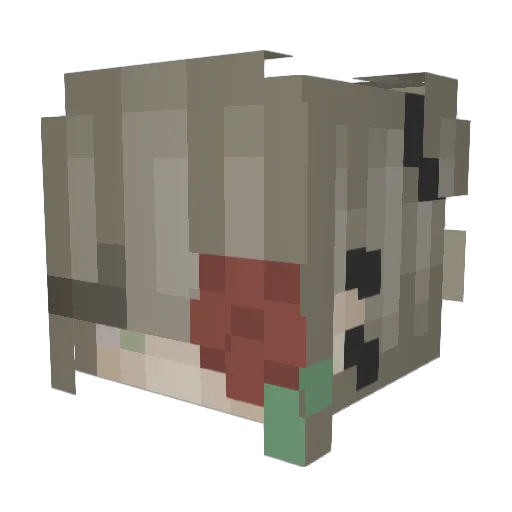 vi_mc Minecraft avatar head, 3D render