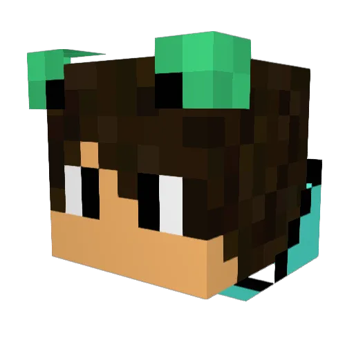 vicietor Minecraft avatar head, 3D render