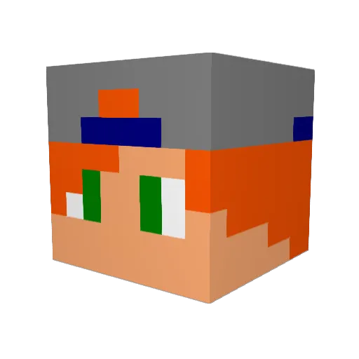 vicken99 Minecraft avatar head, 3D render