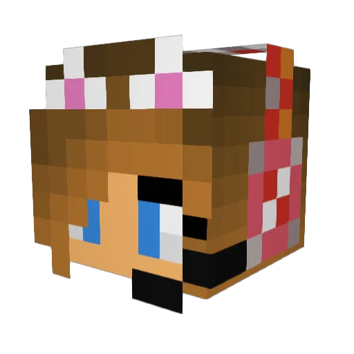 vickileekx Minecraft avatar head, 3D render