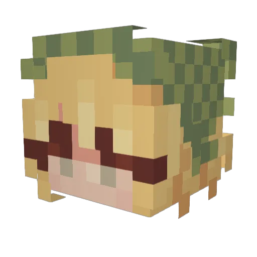 vicky_ricky Minecraft avatar head, 3D render