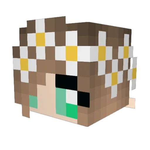 vickysaurus Minecraft avatar head, 3D render