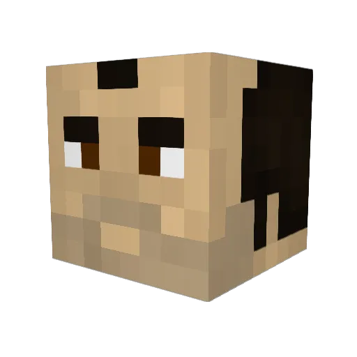 viclec Minecraft avatar head, 3D render