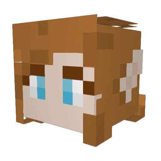 video79459 Minecraft avatar head, 3D render