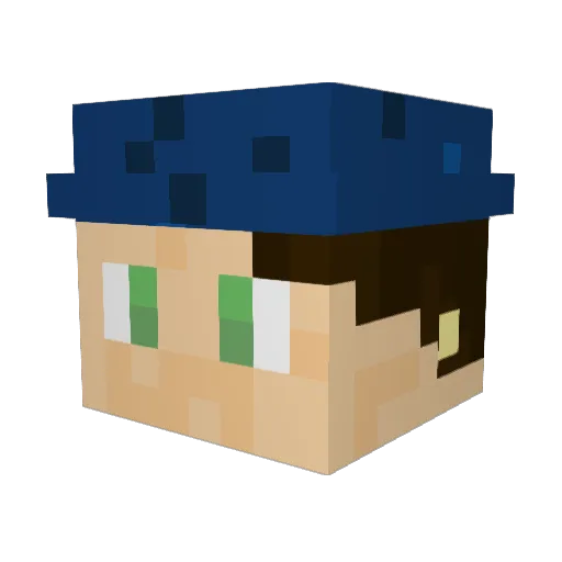 vig_ Minecraft avatar head, 3D render