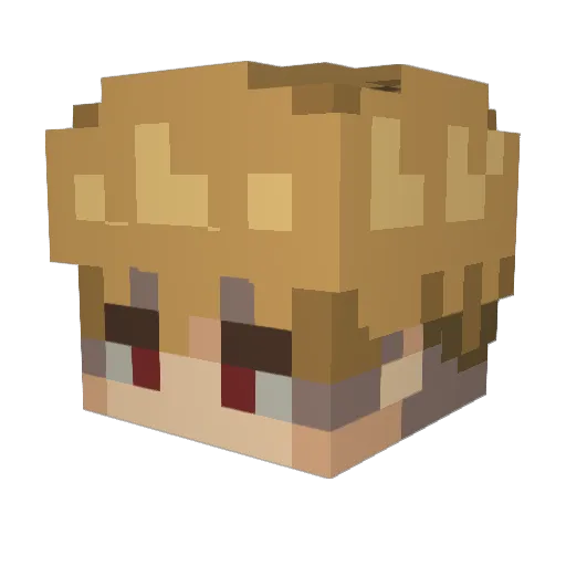 viiic Minecraft avatar head, 3D render