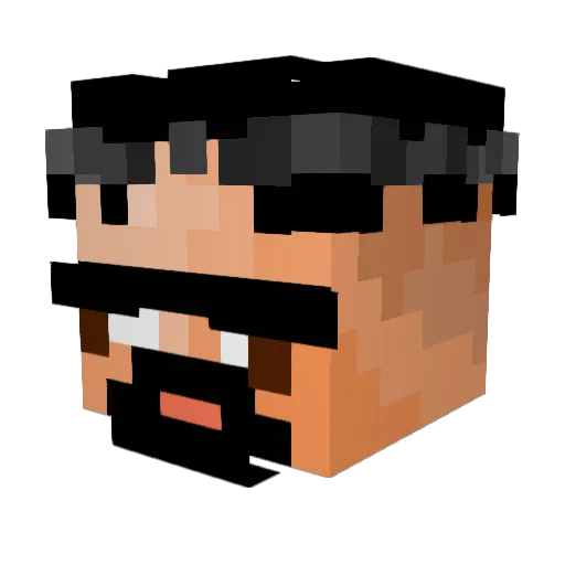 vikfg Minecraft avatar head, 3D render