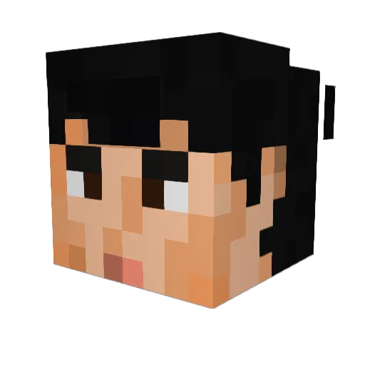 vikidun Minecraft avatar head, 3D render