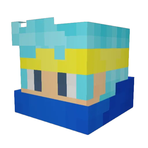 villadscbl Minecraft avatar head, 3D render
