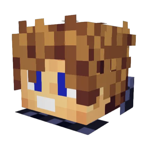 villagking Minecraft avatar head, 3D render