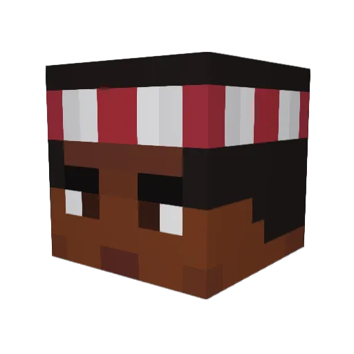 vincentayala Minecraft avatar head, 3D render