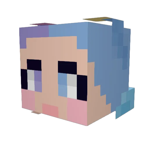 vinkulelu Minecraft avatar head, 3D render