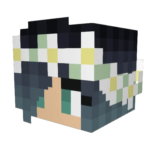 vins0o Minecraft avatar head, 3D render