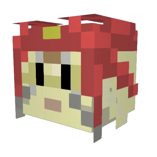 vintati Minecraft avatar head, 3D render