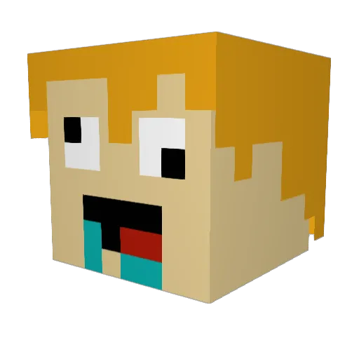 vinux Minecraft avatar head, 3D render