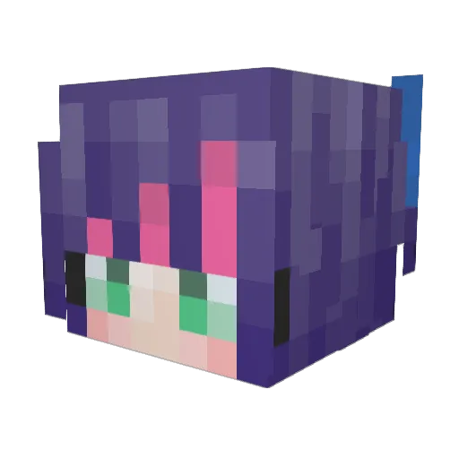 violeta_jardim Minecraft avatar head, 3D render