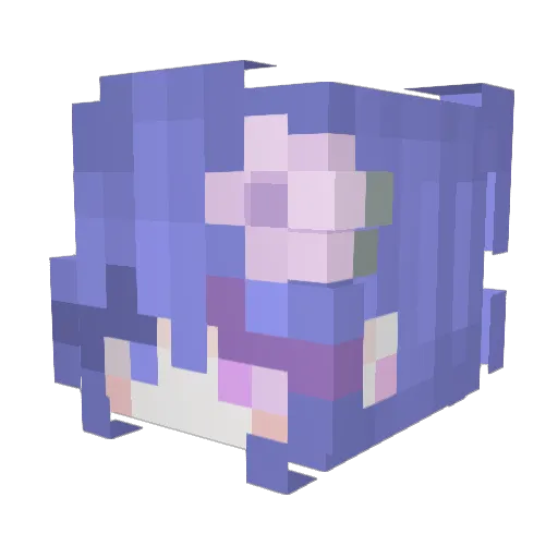 violetblossoms Minecraft avatar head, 3D render
