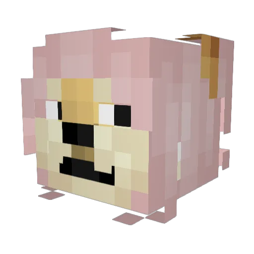 violetsgarden Minecraft avatar head, 3D render