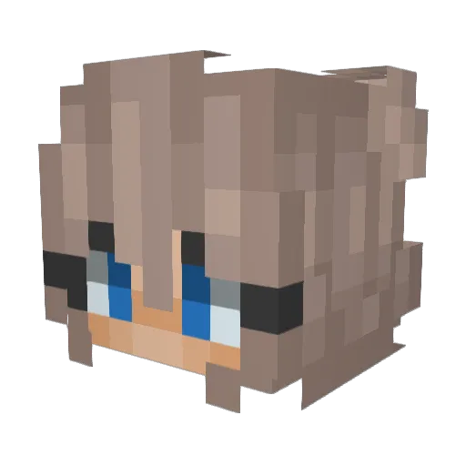 violetsilver Minecraft avatar head, 3D render