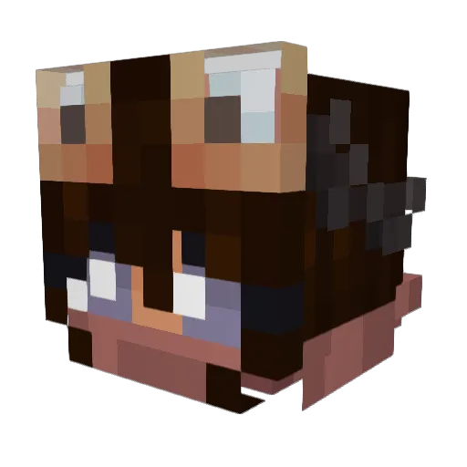 violetspooks Minecraft avatar head, 3D render