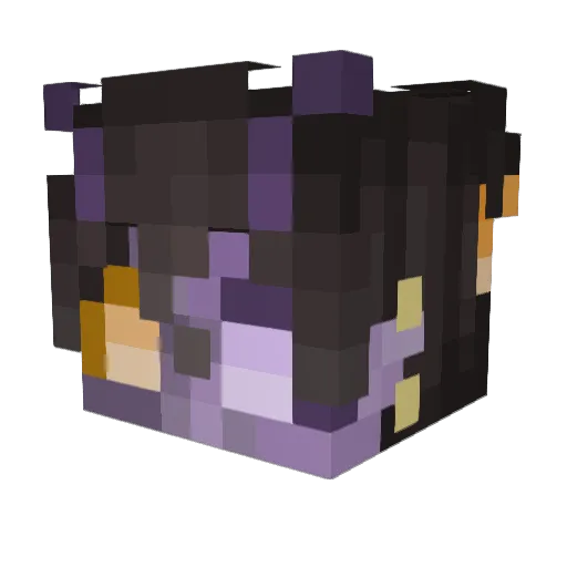 violetspooks Minecraft avatar head, 3D render