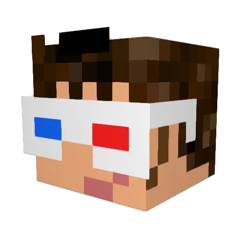violintides Minecraft avatar head, 3D render