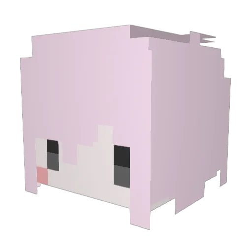violtes Minecraft avatar head, 3D render