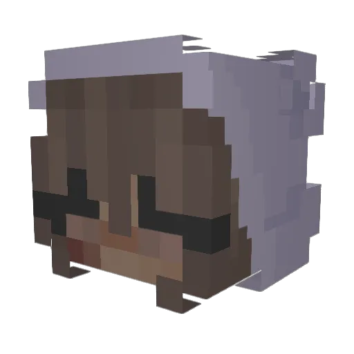 virally Minecraft avatar head, 3D render