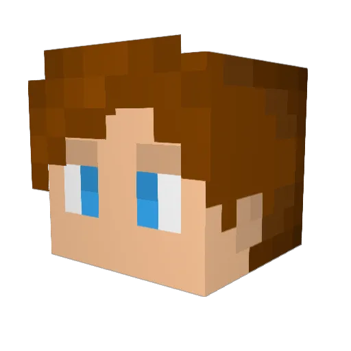 virtuscience Minecraft avatar head, 3D render