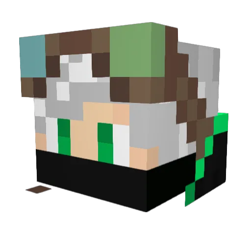virus_in_QR_code Minecraft avatar head, 3D render
