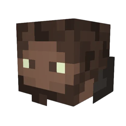 viruswolf Minecraft avatar head, 3D render