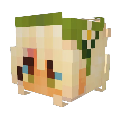 vistilla Minecraft avatar head, 3D render