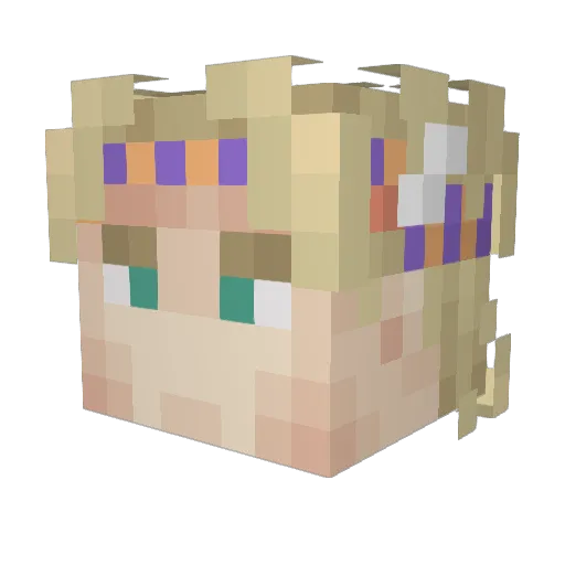 visuna Minecraft avatar head, 3D render