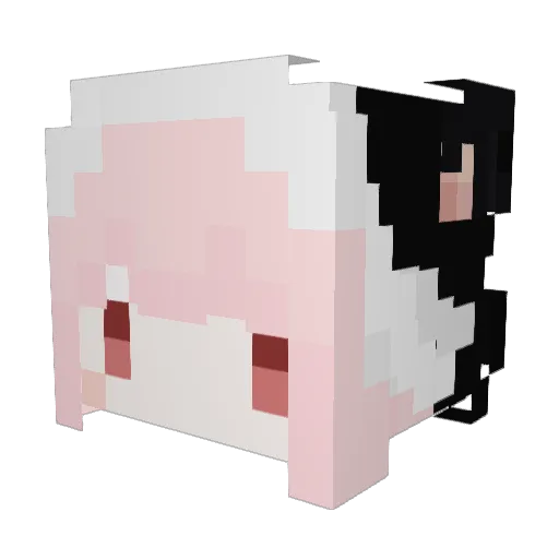 vithered Minecraft avatar head, 3D render
