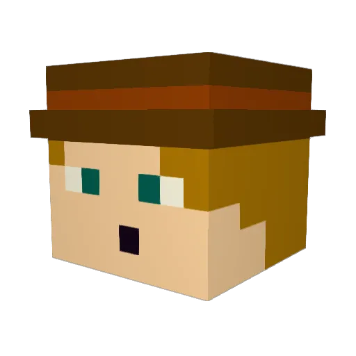viv04 Minecraft avatar head, 3D render