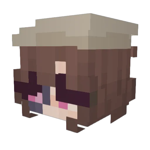 vivides Minecraft avatar head, 3D render