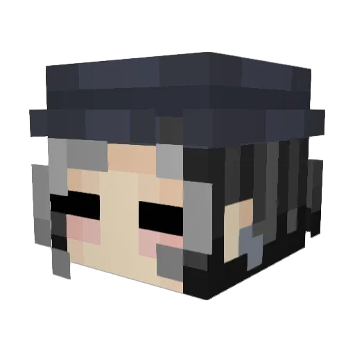 vividly_ Minecraft avatar head, 3D render