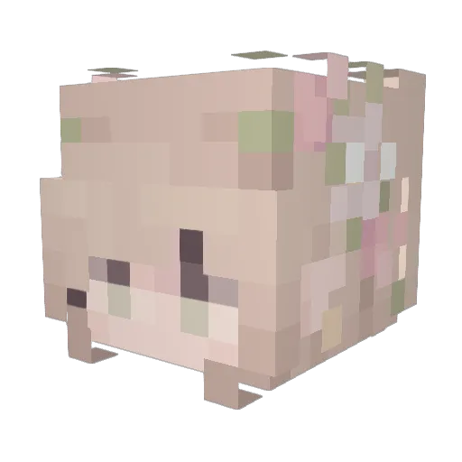 vivvia Minecraft avatar head, 3D render