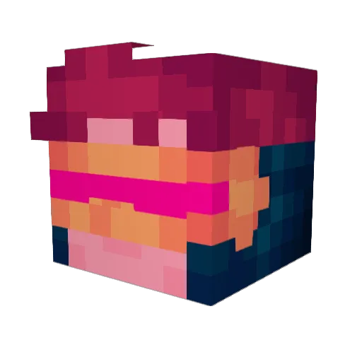 vizreel Minecraft avatar head, 3D render