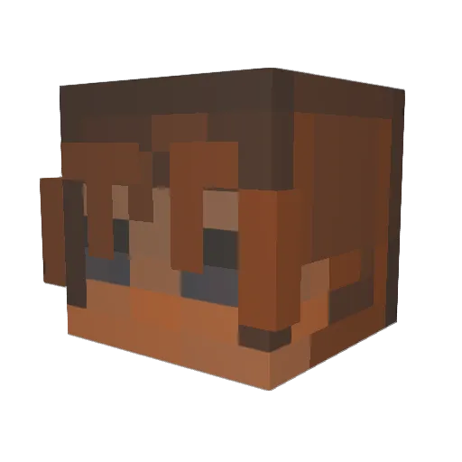 vizzywalk Minecraft avatar head, 3D render