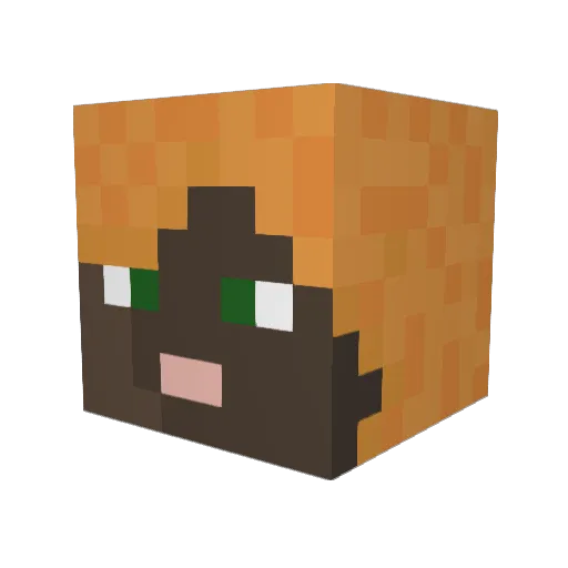 vjnny Minecraft avatar head, 3D render