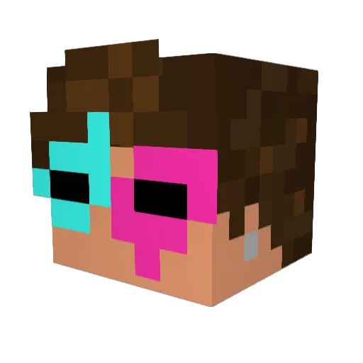 vkazen Minecraft avatar head, 3D render
