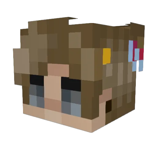 vkeyu Minecraft avatar head, 3D render