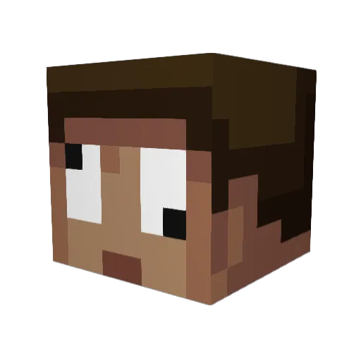 vkrds_ Minecraft avatar head, 3D render